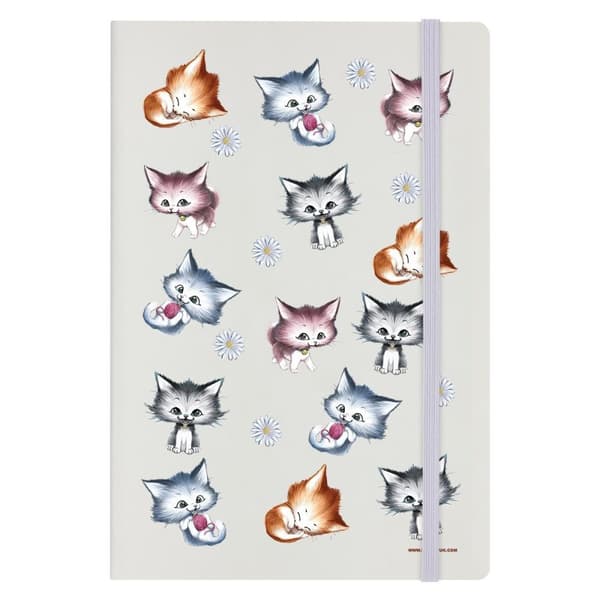 Grindstore Kitsch Kittens A5 Notebook Cream One Size