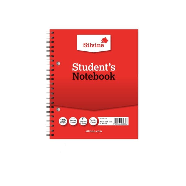 Silvine Twin Wire Notebook (Pack of 12) Red 203mm x 163mm
