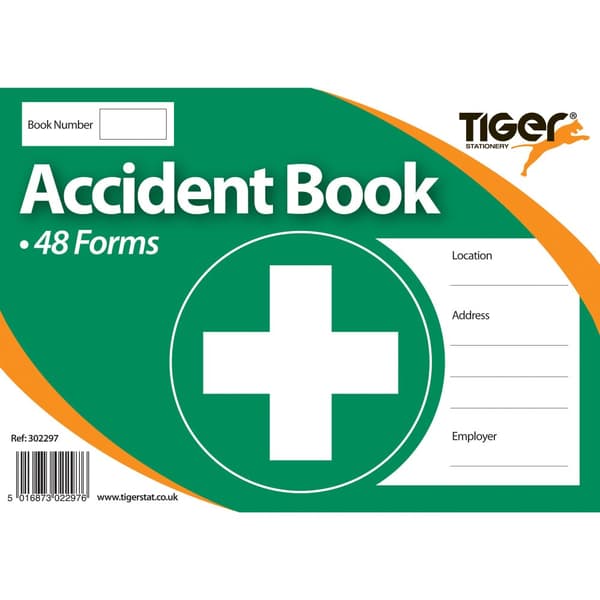 Tiger Stationery Accident Book (Pack of 6) Green/White One Size