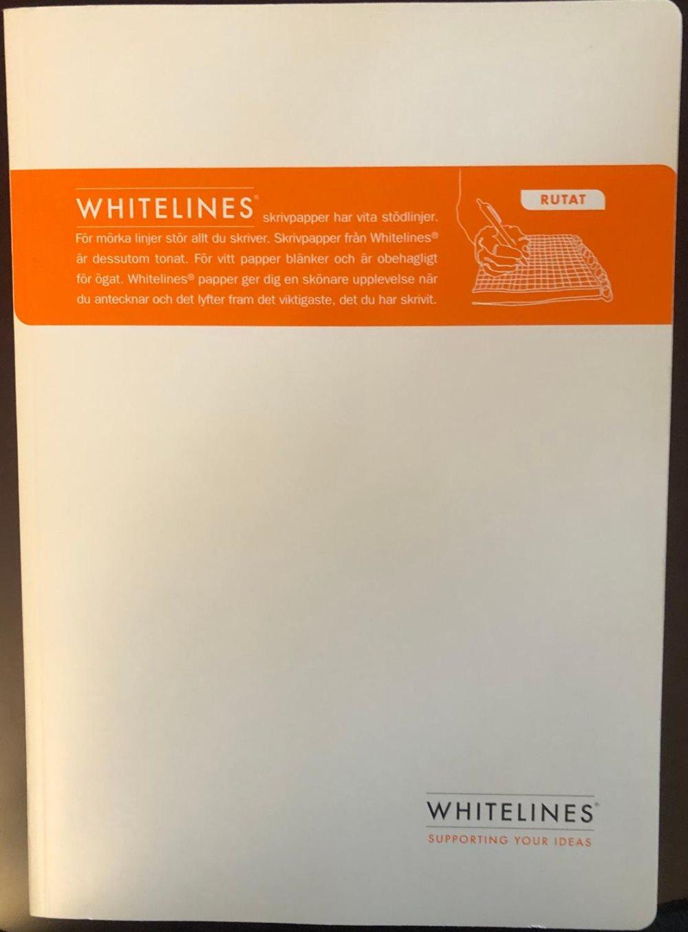 Anteckningsbok Whitelines® Note book A4, 84 blad rutat 1/fp