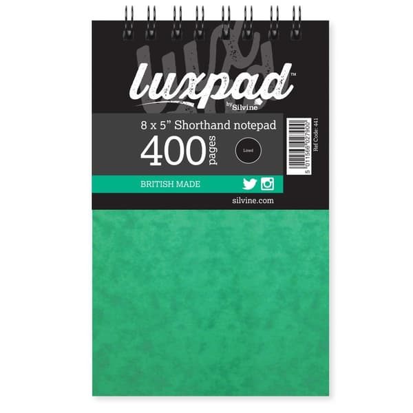 Silvine Luxpad stenografisk notesblok (pakke med 6 stk.) Green One Size