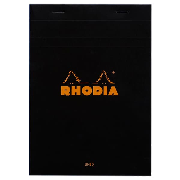 Häftat Block Kortsida Svart Linjerat A5 Rhodia