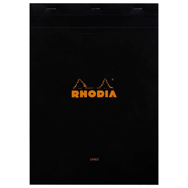 Häftat Block Kortsida Svart Linjerat A4 Rhodia
