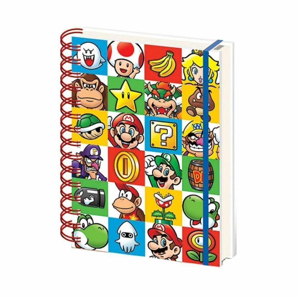 Super Mario Colour Block A5 trådbunden anteckningsbok