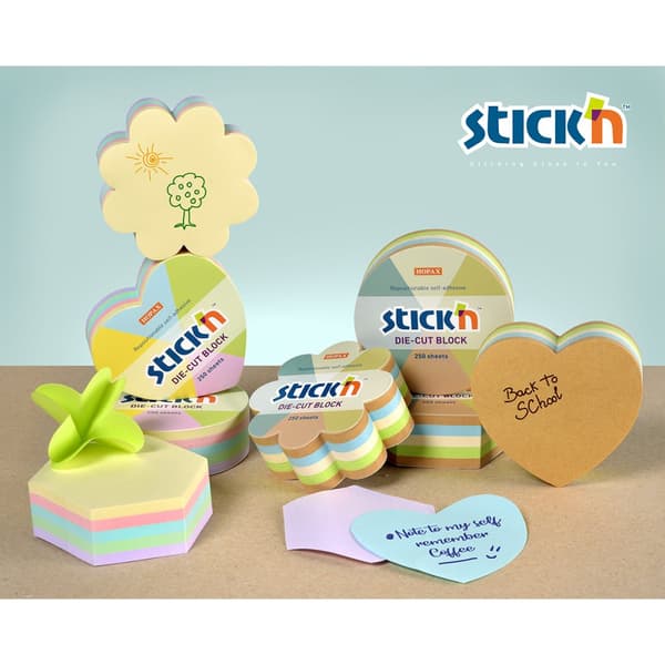 Notisblock Pastell  Hjärta 64x67 mm Stick'n