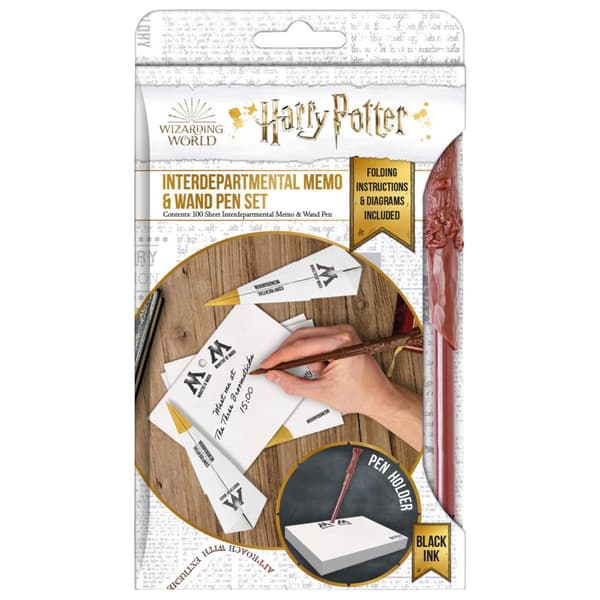 Harry Potter Interdepartmental Memo Note Block and Pen Set White/Yellow One Size