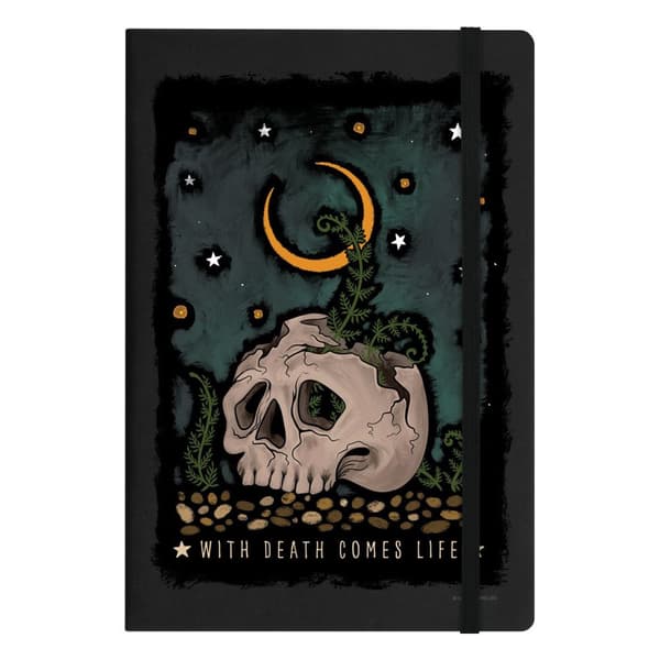 Grindstore Natural World Med døden kommer livet A5 notesbog Black/Cream/Yellow One Size