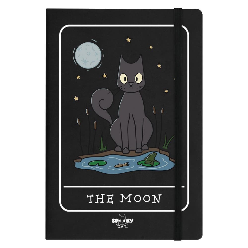 Spooky Cat Månen Tarot A5 anteckningsbok