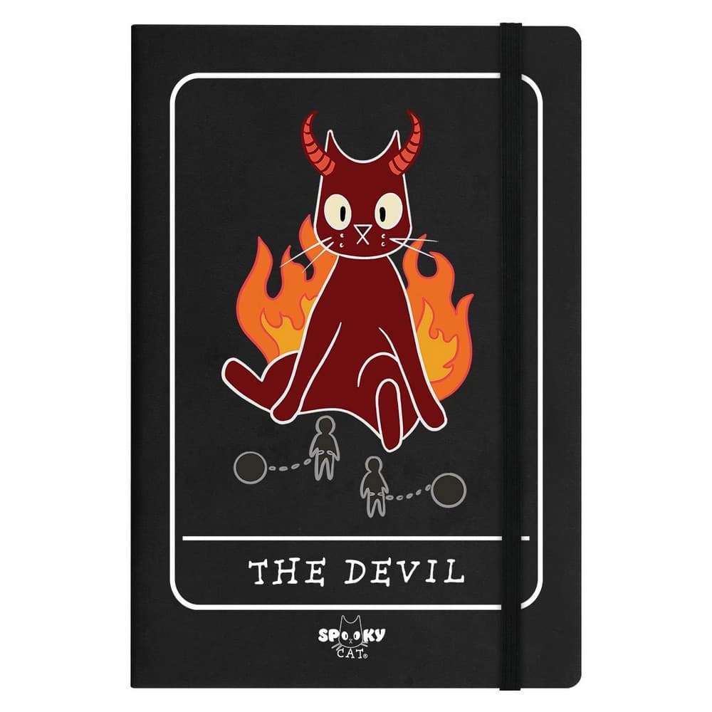Spooky Cat Den djävulen Tarot A5 anteckningsbok