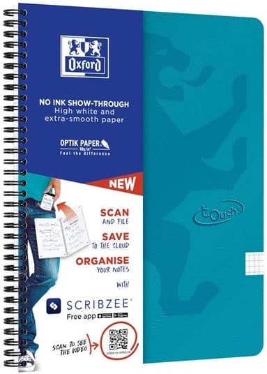 Kollegieblock Touch A4+ Rutad Turkos Oxford