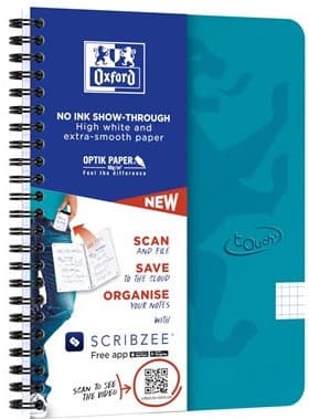 Kollegieblock Touch A5+ Rutad Turkos Oxford