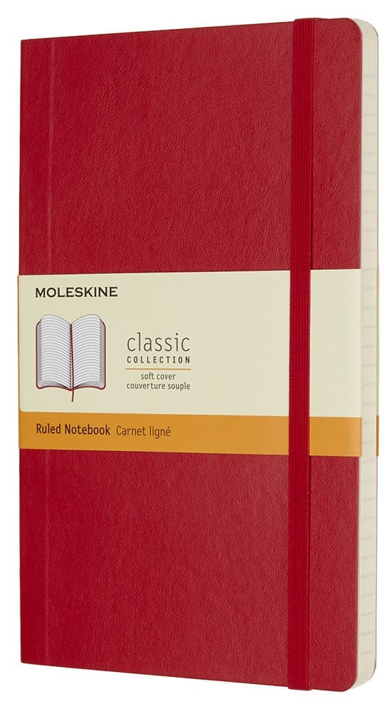 Anteckningsbok Classic Soft Linjerad Large Röd Moleskine