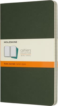 Cahier Journal Linjert Large Grøn 3-pakke Moleskine