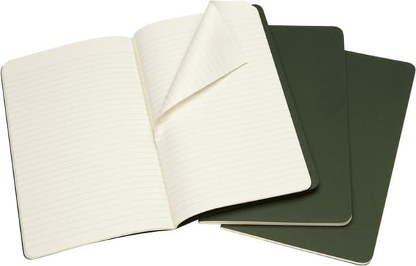 Cahier Journal Linjert Large Grøn 3-pakke Moleskine