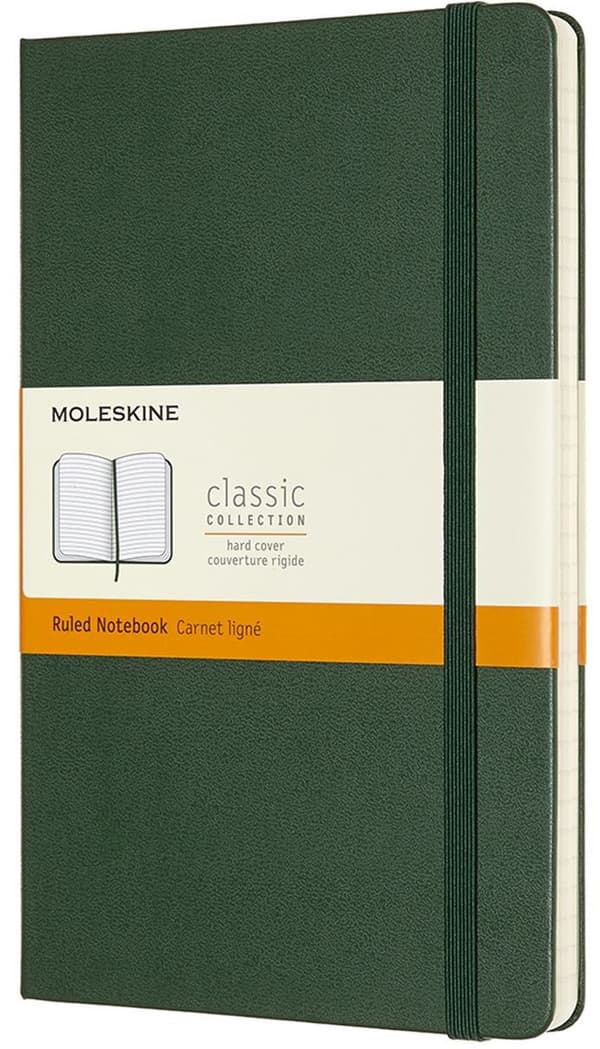 Classic Hard Linjert Large Myrtle Green Moleskine