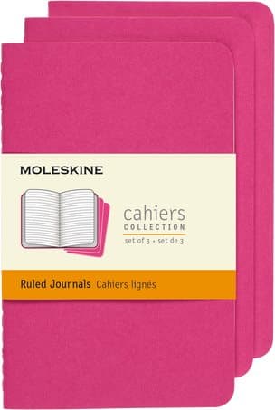 Anteckningsbok Cahiers Collection Linjerad Large Rosa 3-Pack Moleskine