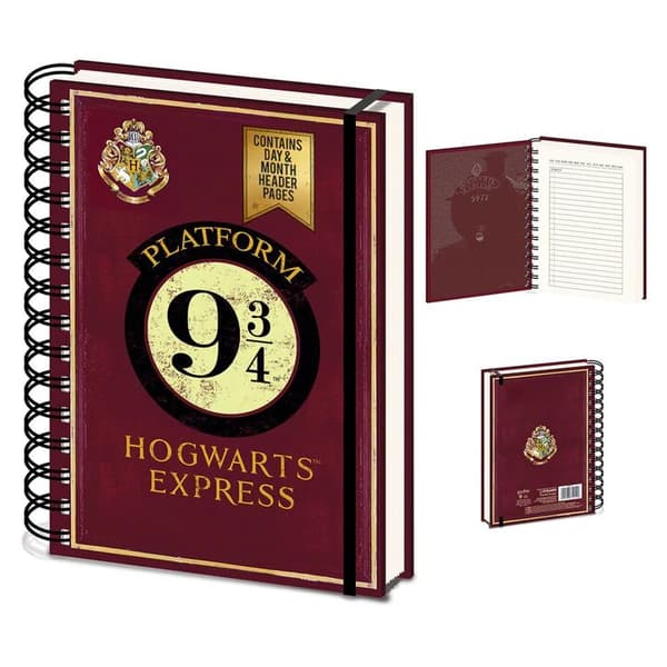 Harry Potter Platform 9 3/4 A5 Notebook Burgundy 1.8cm x 21cm x 15.5cm