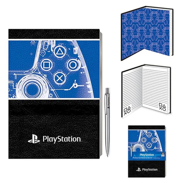 Playstation X-Ray Dualsense Controller Notebook & Pen Set Black/Blue/White One Size