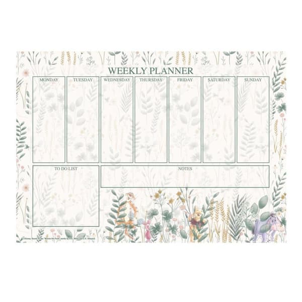 Winnie the Pooh Meadow A4 Desk Pad White/Green 29cm x 21cm x 0.6cm