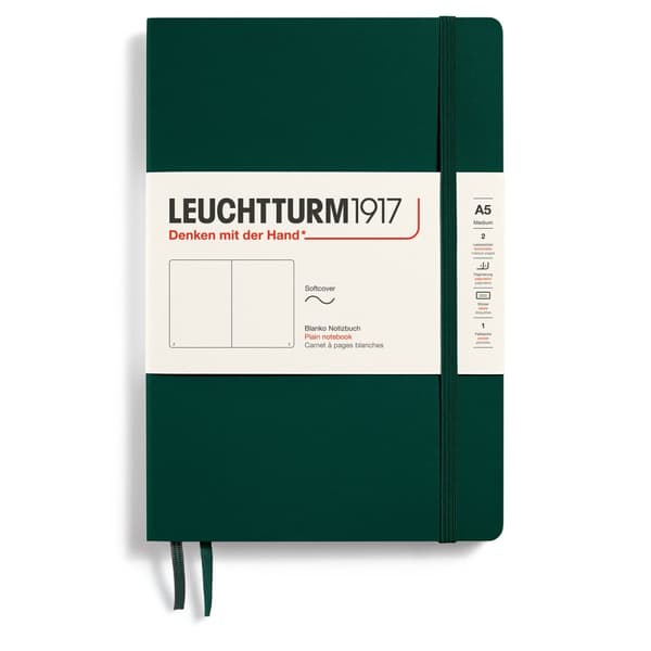 Notatbok A5 Myk Ulinjet Skoggrønn Leuchtturm1917