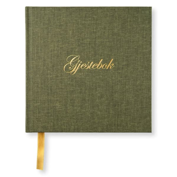 Gjestebok 185 x 185 Khaki Green Paperstyle