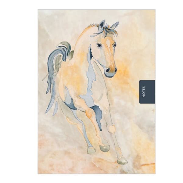 Deckled Edge Galloping Horse Notebook Yellow/Blue A6