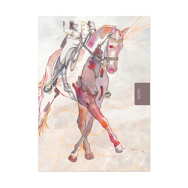 Deckled Edge Dressage Horse Notebook Brown/Beige/Grey A6