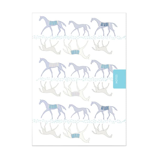 Deckled Edge Moody Mare Notebook White/Grey/Blue A6