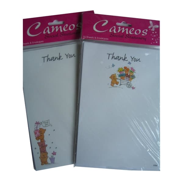 Cameos Thank You Card (Pack of 20) White One Size