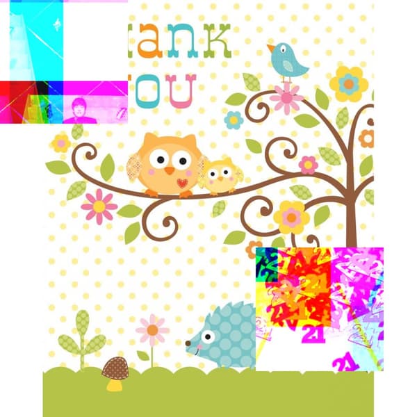 Creative Converting Tree Thank You Card (Pack of 8) Multicoloured One Size