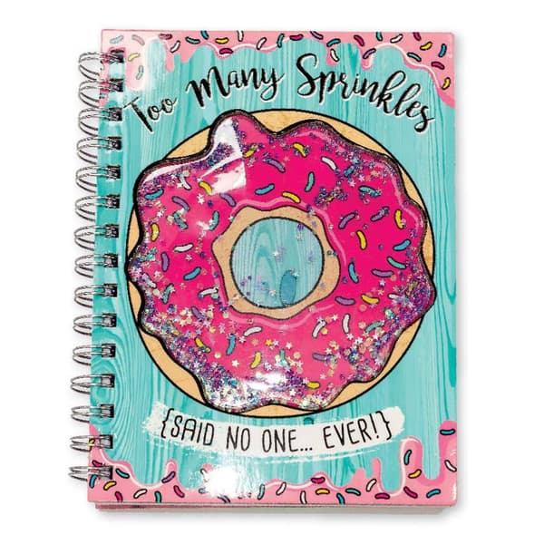 Too Many Sprinkles Donut Notebook Turquoise Green/Pink One Size
