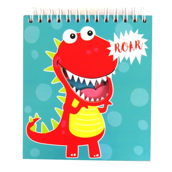 Games Dino Die Cut Notepad Red/Green/Yellow One Size