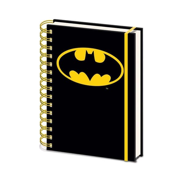 Batman Core Logo A5 Wirebound Notebook Black/Yellow One Size