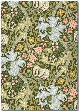 Skrivbok A5 William Morris Golden Lily Linjerad 96 sidor