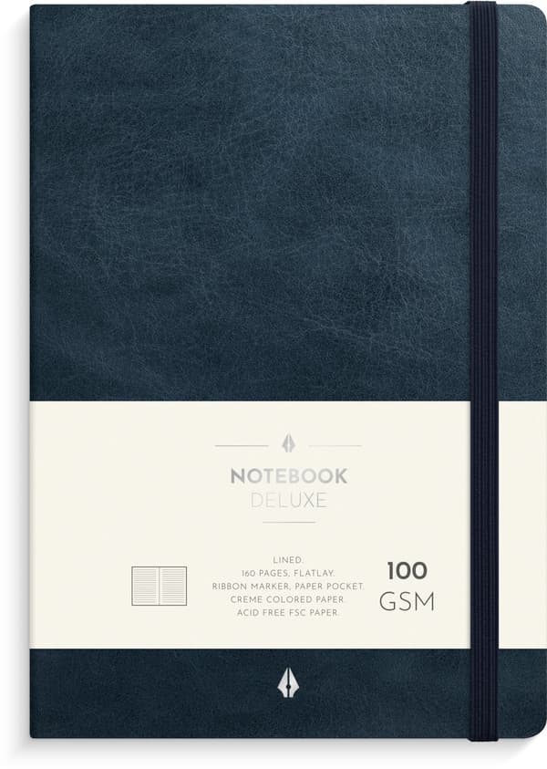 Anteckningsbok A5 Blue Deluxe, Linjerad, Burde