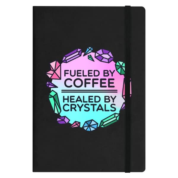 Grindstore Fueled By Coffee Healed By Crystals A5 Notebook Black One Size
