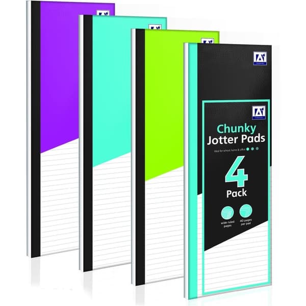 Anker Chunky Notepad (Pack of 4) Purple/Blue/Green One Size