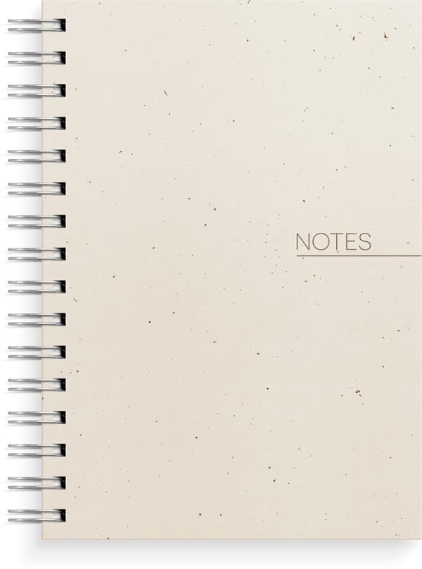 Notatbok A5 Beige, spiral, linjert, Burde