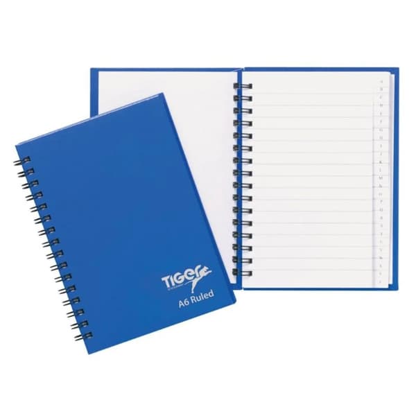 Tiger Twin Wire A6 Notebook Blue One Size