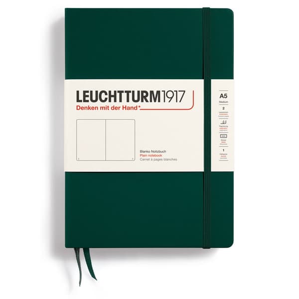 Notatbok A5 Hard Ulinjert Skoggrønn Leuchtturm1917