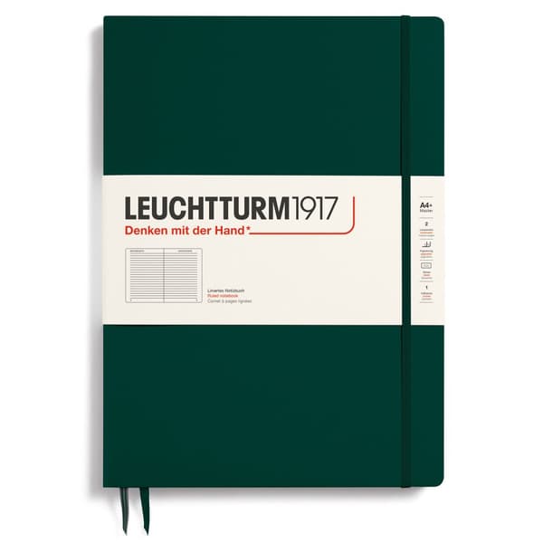 Notatbok A4+ Slim Linjert Skoggrønn Leuchtturm1917