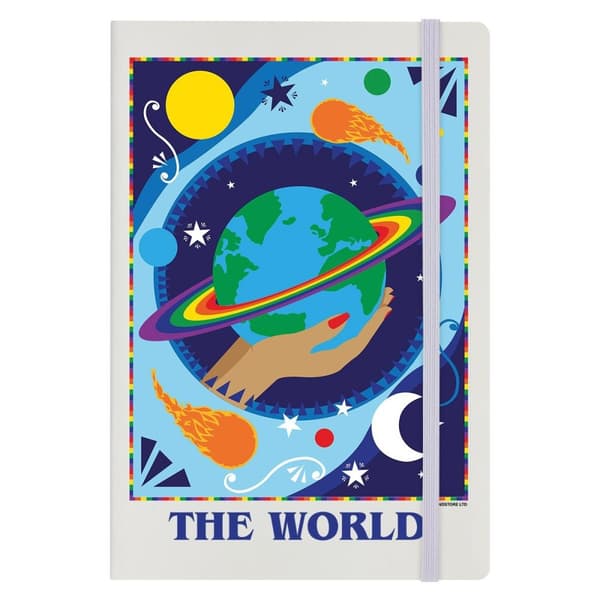 Deadly Tarot The World Hard Cover A5 Notebook Cream/Multicoloured One Size