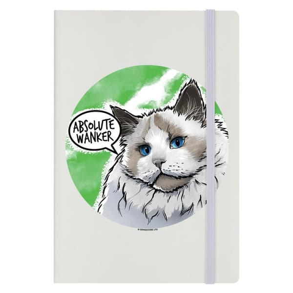 Cute But Abusive Absolute Wanker Hard Cover A5 Notebook Cream/Green One Size