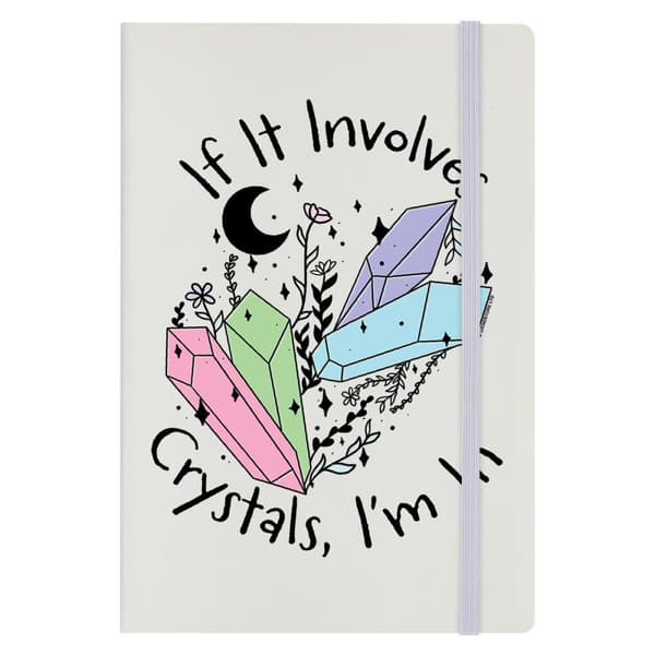 Grindstore If It Involves Crystals Hard Cover A5 Notebook Cream/Black One Size