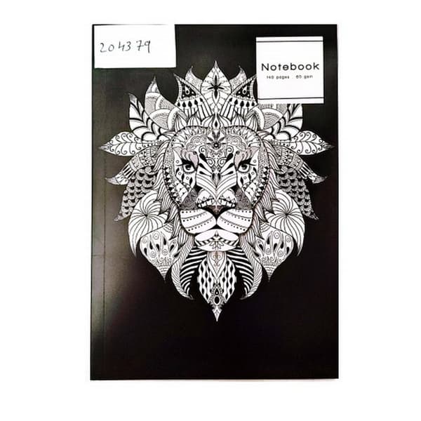 Lion Face Composition Notebook Black/White One Size