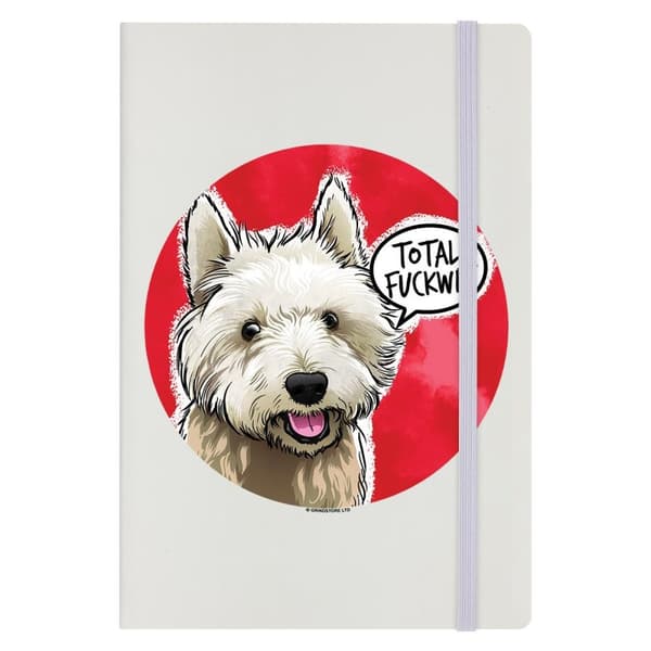Cute But Abusive Total Fuckwit Hard Cover A5 Notebook Cream One Size