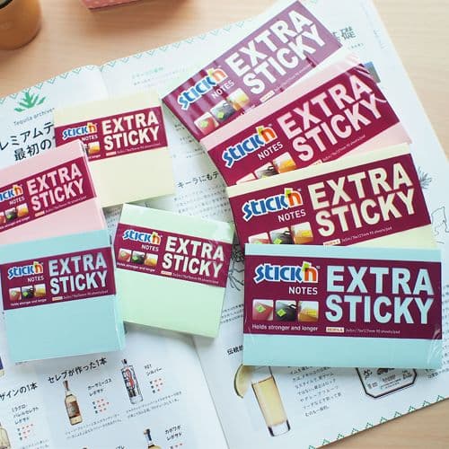 Notisblock Extra Sticky Pastell 76x127 90 blad 6-pack