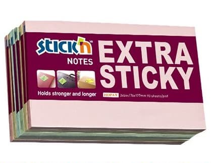 Notisblock Extra Sticky Pastell 76x127 90 blad 6-pack