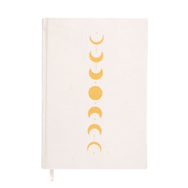 Something Different Moon Phases Velvet A5 Notebook White/Gold One Size