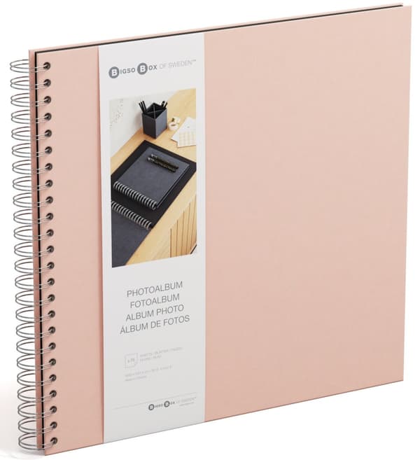 Fotoalbum Dusty Pink med vita blad 35x31,5cm Bigso Box of Sweden